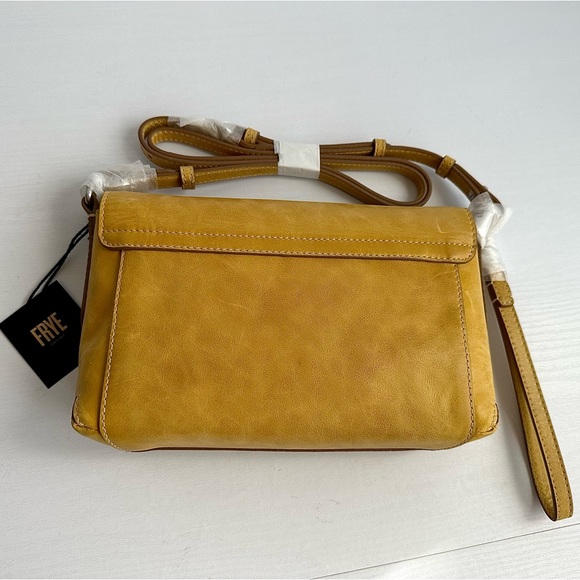 ✨New FRYE Reed Flap Leather Crossbody Bag Sunflower - Picture 4 of 11